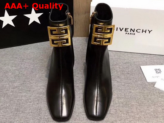 Givenchy 4G Ankle Boots in Black Grained Leather Replica