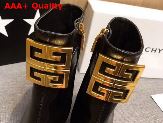 Givenchy 4G Ankle Boots in Black Grained Leather Replica