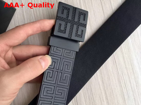 Givenchy 4G Buckle Belt in Black Embossed Leather Replica