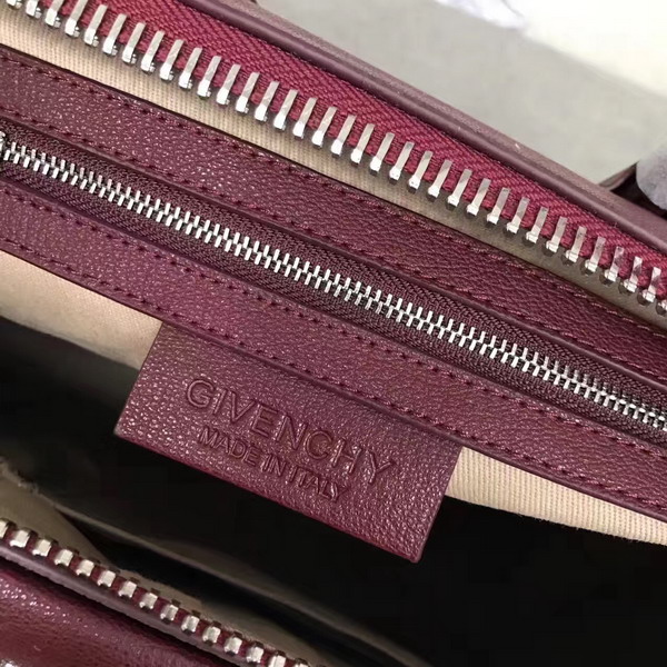 Givenchy Big Antigona Bag in Bordeaux Goatskin Silver Hardware For Sale