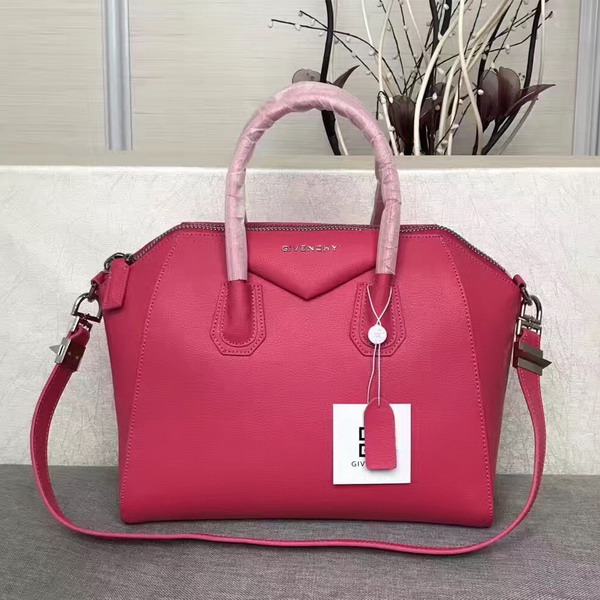 Givenchy Big Antigona Bag in Fuchsia Goatskin Silver Hardware For Sale