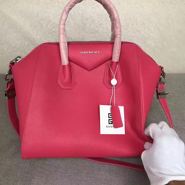 Givenchy Big Antigona Bag in Fuchsia Goatskin Silver Hardware For Sale