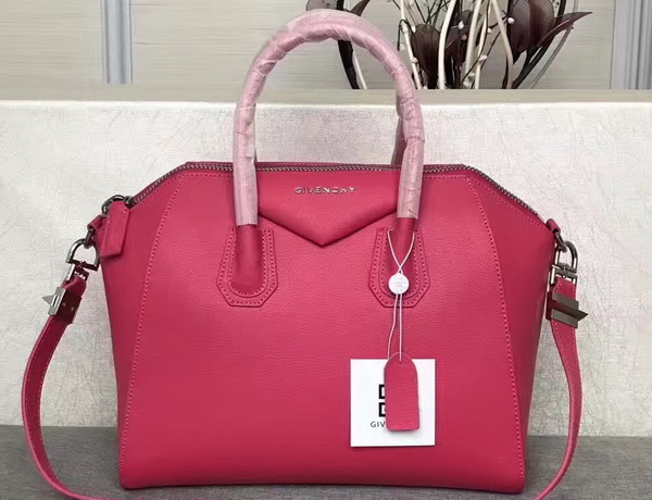 Givenchy Big Antigona Bag in Fuchsia Goatskin Silver Hardware For Sale