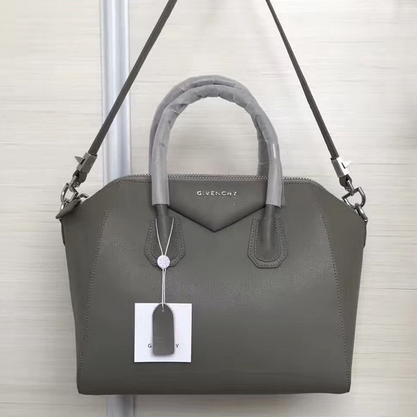 Givenchy Big Antigona Bag in Grey Goatskin Silver Hardware For Sale