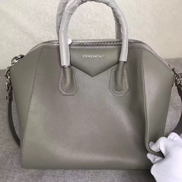 Givenchy Big Antigona Bag in Grey Goatskin Silver Hardware For Sale