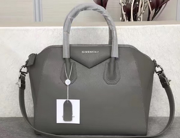 Givenchy Big Antigona Bag in Grey Goatskin Silver Hardware For Sale