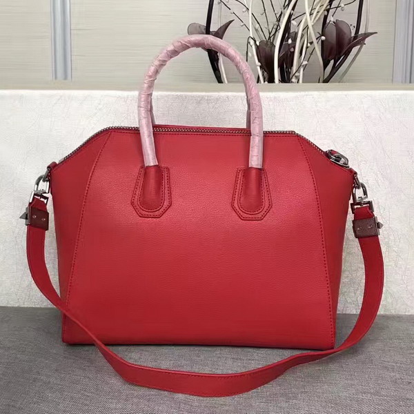 Givenchy Big Antigona Bag in Red Goatskin Silver Hardware For Sale