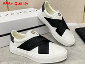 Givenchy City Sport Sneakers in Leather with Double Webbing Strap White and Black Replica