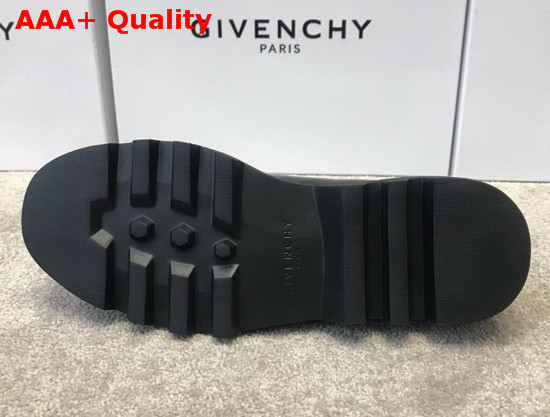 Givenchy Combat Derby Shoes in Smooth Black Box Leather with Givenchy Print Replica