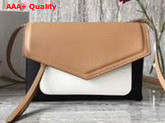 Givenchy Duetto Cross Body Bag in Beige Black and White Grained and Smooth Leather Replica