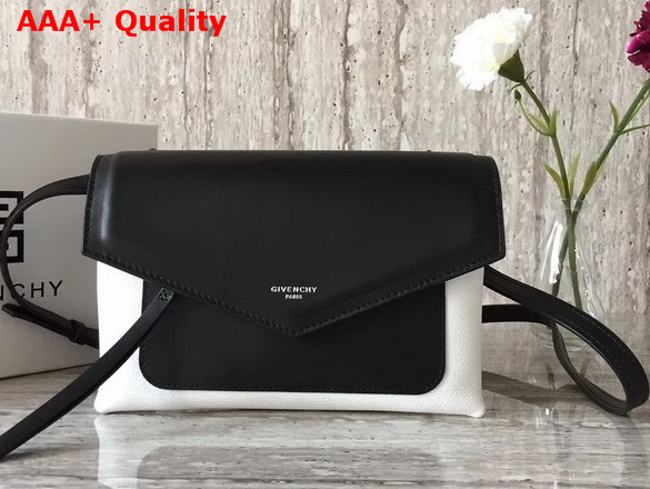 Givenchy Duetto Cross Body Bag in Black and White Grained and Smooth Leather Replica