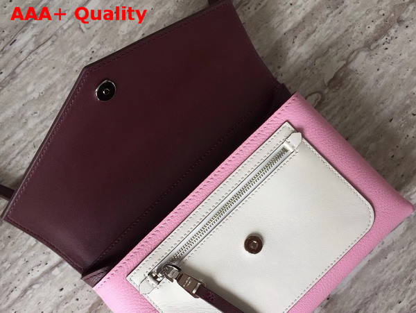 Givenchy Duetto Cross Body Bag in Pink Burgundy and White Grained and Smooth Leather Replica