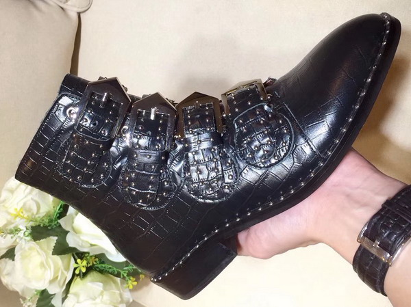 Givenchy Elegant Studs Ankle Boots in Black Croc Print Calfskin For Sale