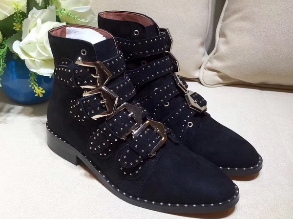 Givenchy Elegant Studs Ankle Boots in Black Suede Calfskin For Sale