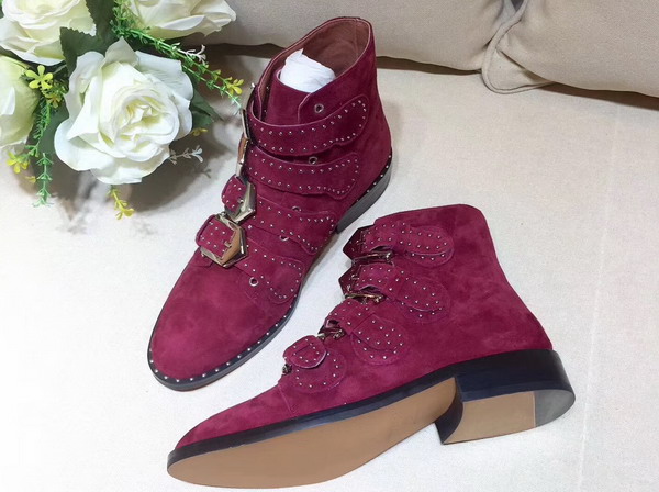 Givenchy Elegant Studs Ankle Boots in Oxblood Suede Calfskin For Sale