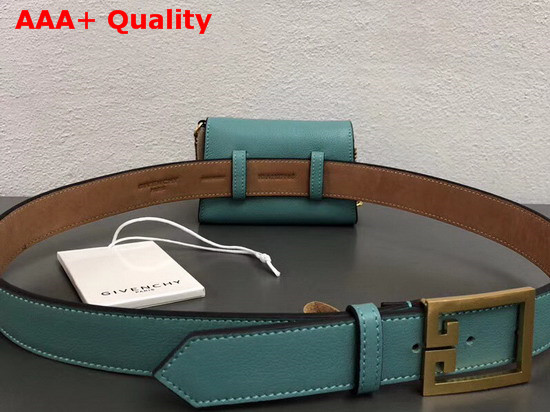 Givenchy GV3 Belt Bag in Aqua Flat Grain Leather and Taupe Suede Replica