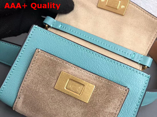 Givenchy GV3 Belt Bag in Aqua Flat Grain Leather and Taupe Suede Replica