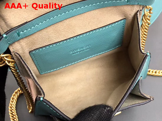 Givenchy GV3 Belt Bag in Aqua Flat Grain Leather and Taupe Suede Replica