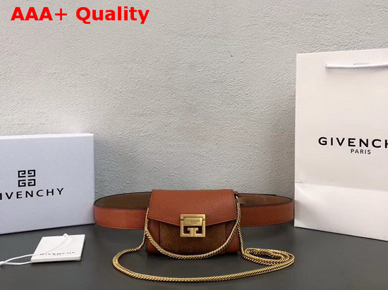 Givenchy GV3 Belt Bag in Chestnut Leather and Suede Replica