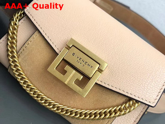 Givenchy GV3 Belt Bag in Nude Flat Grain Leather and Light Beige Suede Replica