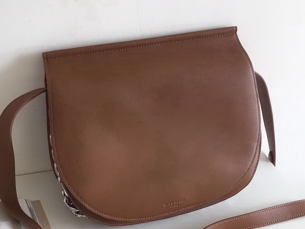 Givenchy Infinity Saddle Bag in Smooth Cognac Leather with Adjustable Strap For Sale