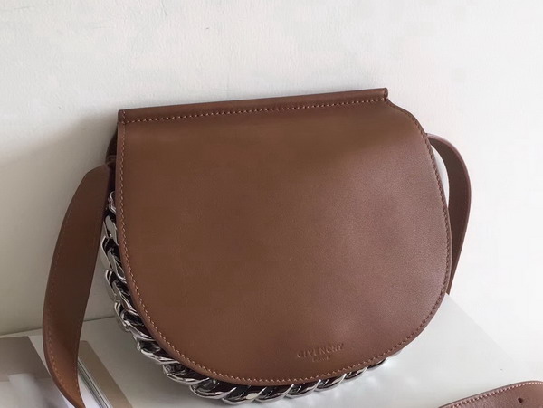 Givenchy Infinity Saddle Bag in Smooth Cognac Leather with Adjustable Strap Small Model For Sale