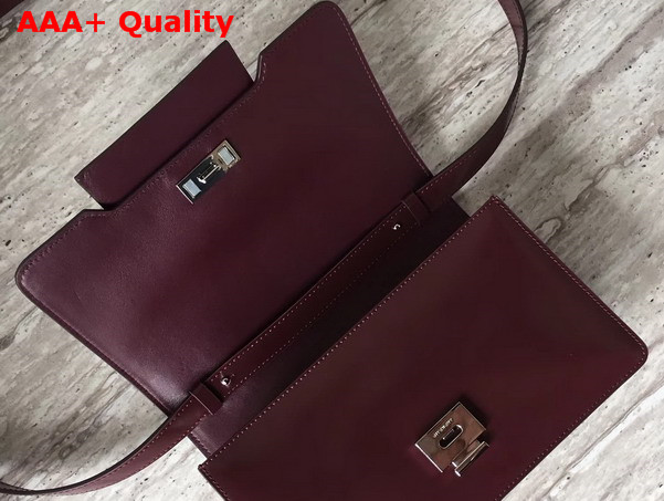 Givenchy Infinity Small Flap Bag in Smooth Shiny Burgundy Leather with Oversized Infinity Chain Replica