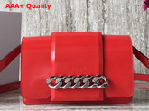 Givenchy Infinity Small Flap Bag in Smooth Shiny Red Leather with Oversized Infinity Chain Replica