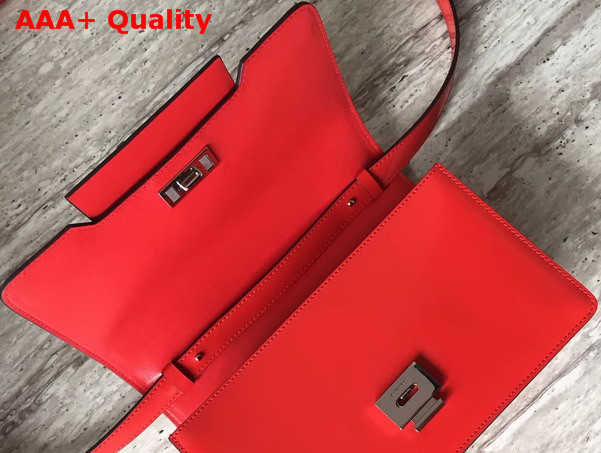 Givenchy Infinity Small Flap Bag in Smooth Shiny Red Leather with Oversized Infinity Chain Replica