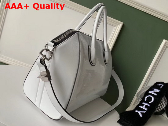 Givenchy Medium Antigona Bag in White Patent Leather Replica