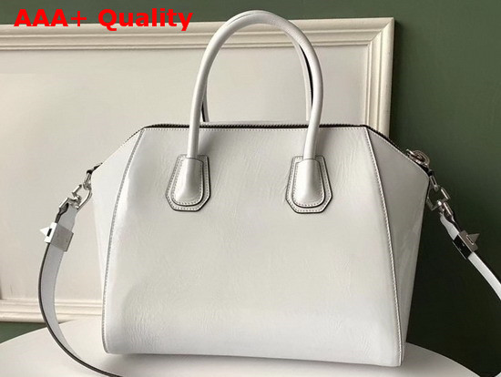 Givenchy Medium Antigona Bag in White Patent Leather Replica