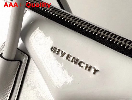 Givenchy Medium Antigona Bag in White Patent Leather Replica