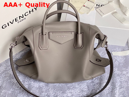 Givenchy Medium Antigona Soft Bag in Grey Smooth Leather Replica