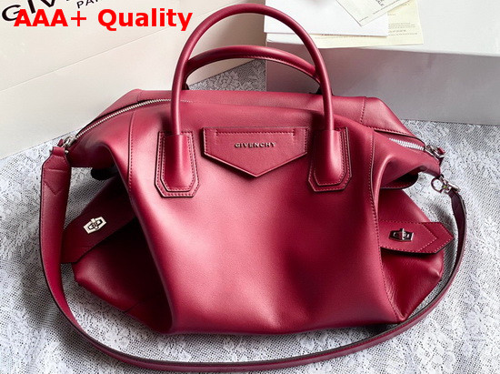 Givenchy Medium Antigona Soft Bag in Red Smooth Leather Replica