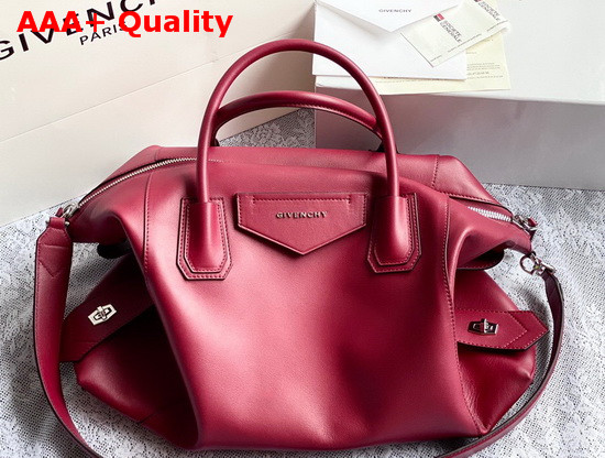 Givenchy Medium Antigona Soft Bag in Red Smooth Leather Replica