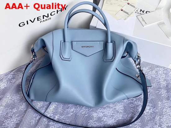 Givenchy Medium Antigona Soft Bag in Sky Blue Smooth Leather Replica