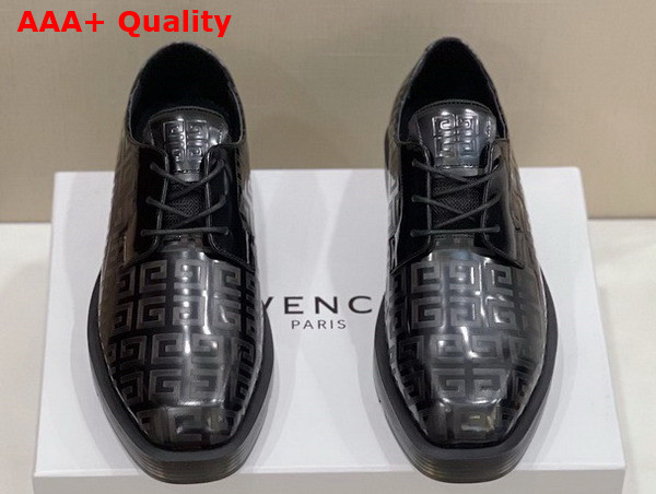 Givenchy Men Derbies in Black Brushed 4G Leather Replica