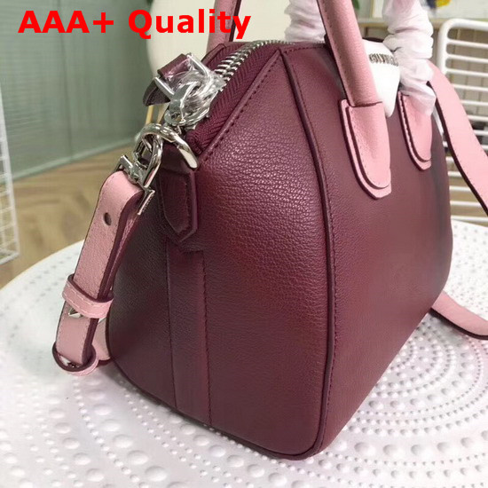 Givenchy Mini Antigona Bag in Burgundy Grained Leather Replica