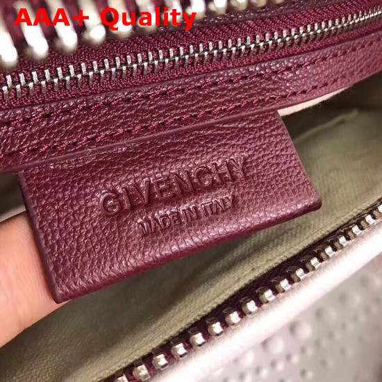 Givenchy Mini Antigona Bag in Burgundy Grained Leather Replica