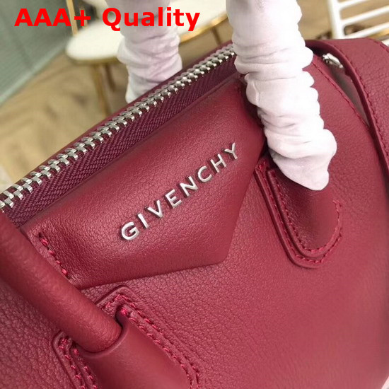 Givenchy Mini Antigona Bag in Dark Red Grained Leather Replica