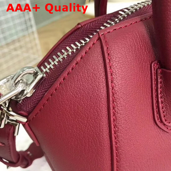 Givenchy Mini Antigona Bag in Dark Red Grained Leather Replica