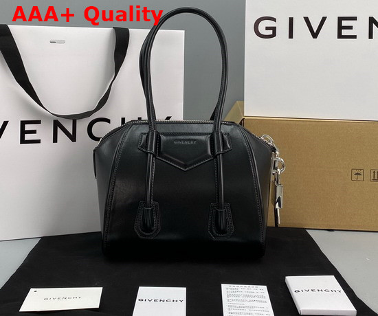 Givenchy Mini Antigona Lock Bag in Box Leather Black Replica