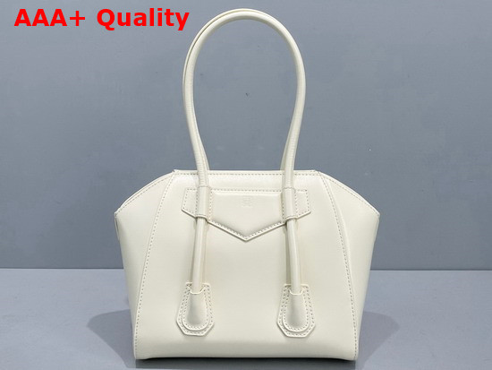 Givenchy Mini Antigona Lock Bag in Box Leather Ivory Replica