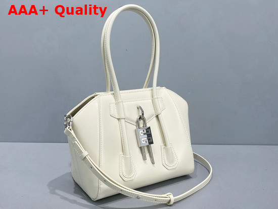 Givenchy Mini Antigona Lock Bag in Box Leather Ivory Replica