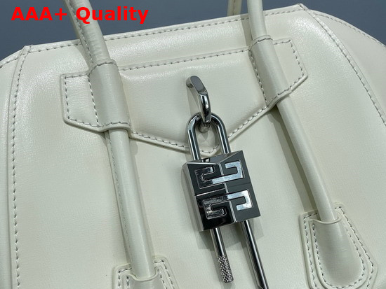 Givenchy Mini Antigona Lock Bag in Box Leather Ivory Replica