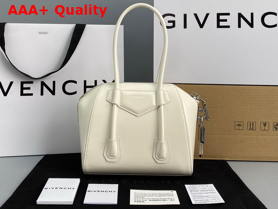 Givenchy Mini Antigona Lock Bag in Ivory Box Leather Replica