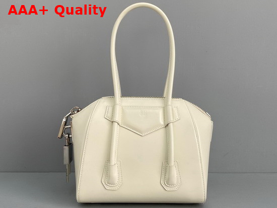 Givenchy Mini Antigona Lock Bag in Ivory Box Leather Replica