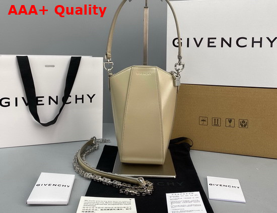 Givenchy Mini Antigona Vertical Bag in Beige Box Leather Replica