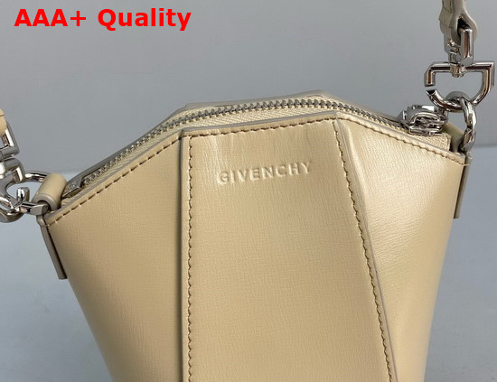 Givenchy Mini Antigona Vertical Bag in Beige Box Leather Replica