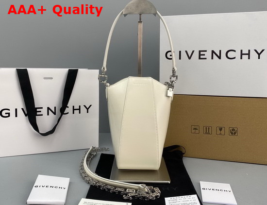 Givenchy Mini Antigona Vertical Bag in White Box Leather Replica